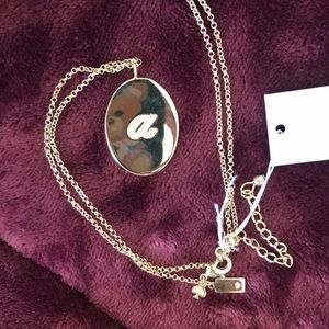 Kate spade gold letter a necklace w/long chain